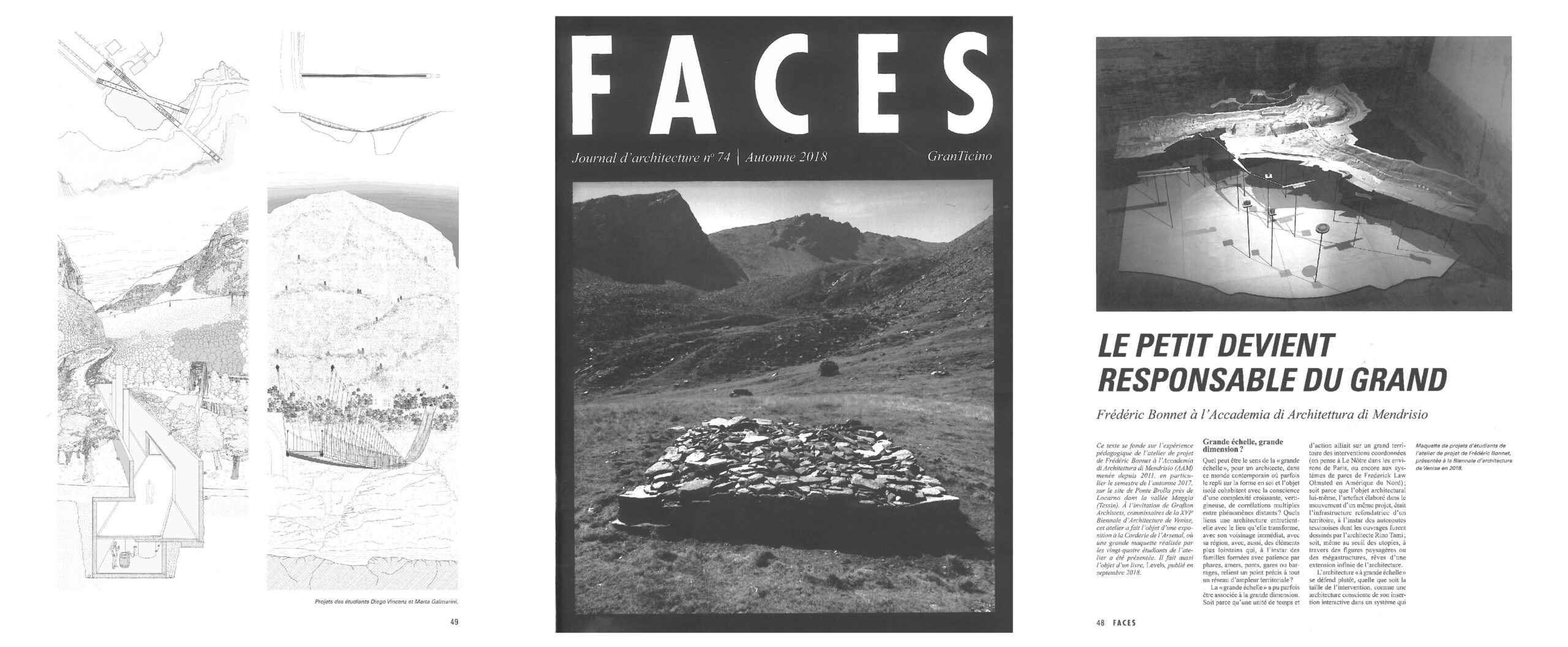 article dans La revue Faces n°74 automne 2018 Gran Ticino