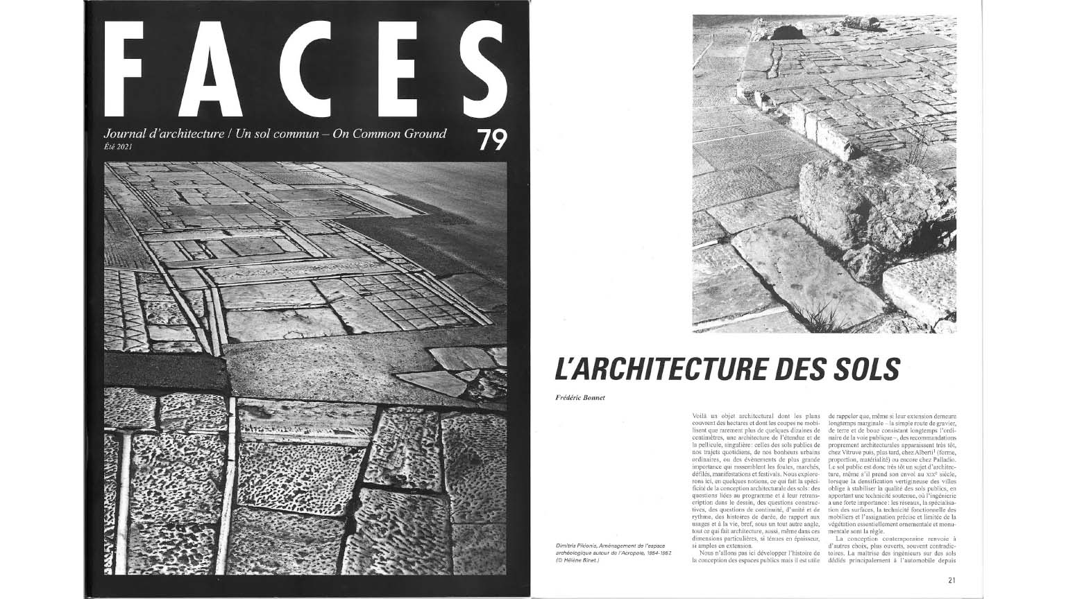 L’architecture des sols par Frédéric Bonnet dans la revue Faces.