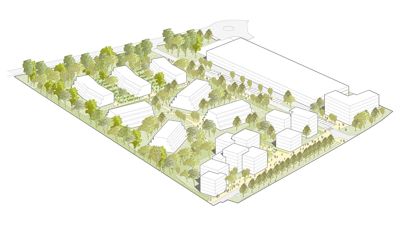 Plan d’aménagement pour le futur quartier Nicea, dans l’Eco-Vallée à Nice.