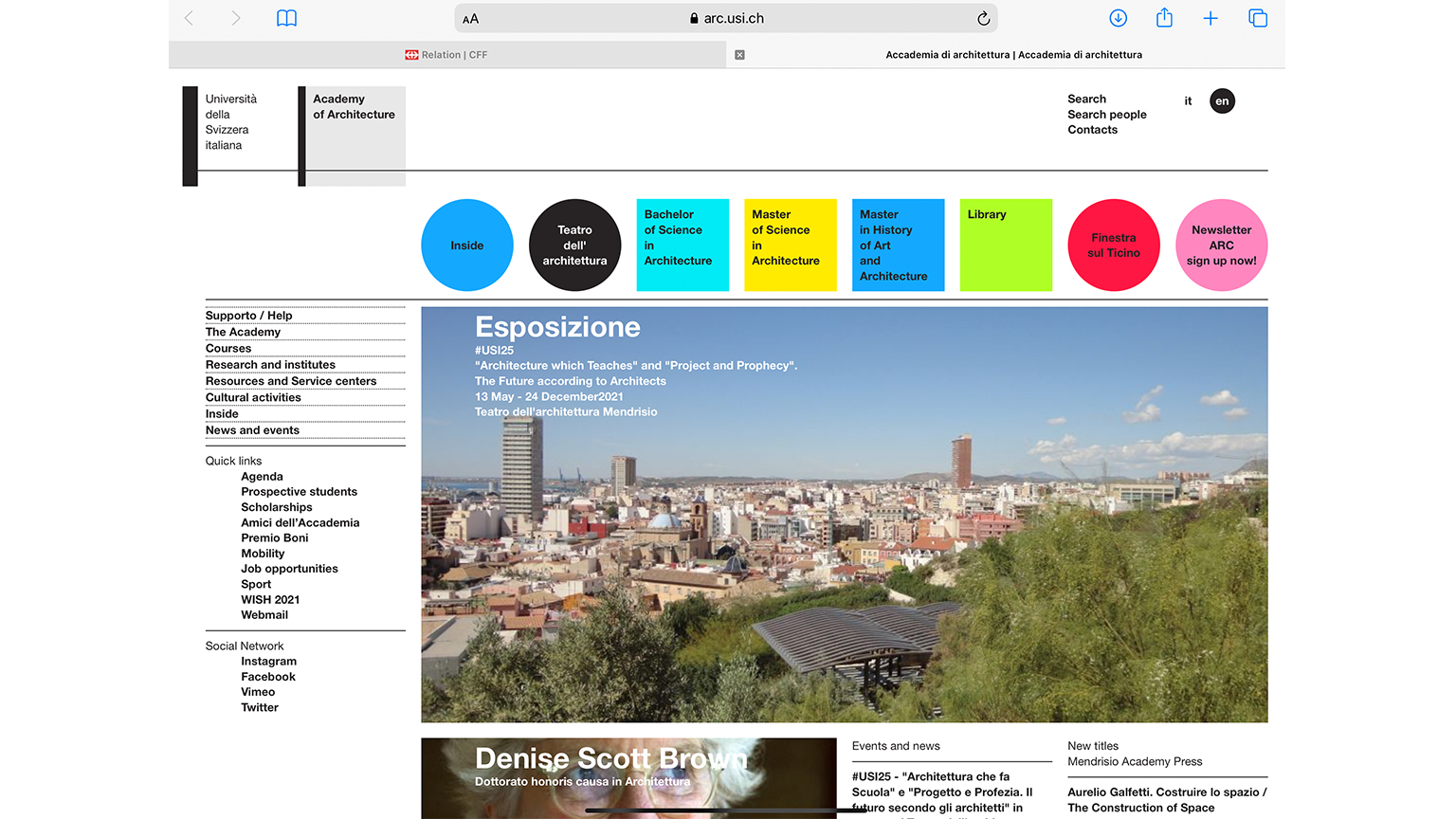 #USI25 « Architettura che fa Scuola » e « Progetto e Profezia. Il futuro secondo gli architetti » in mostra al Teatro dell’architettura – Accademia di Architettura – Mendrisio – Suisse
