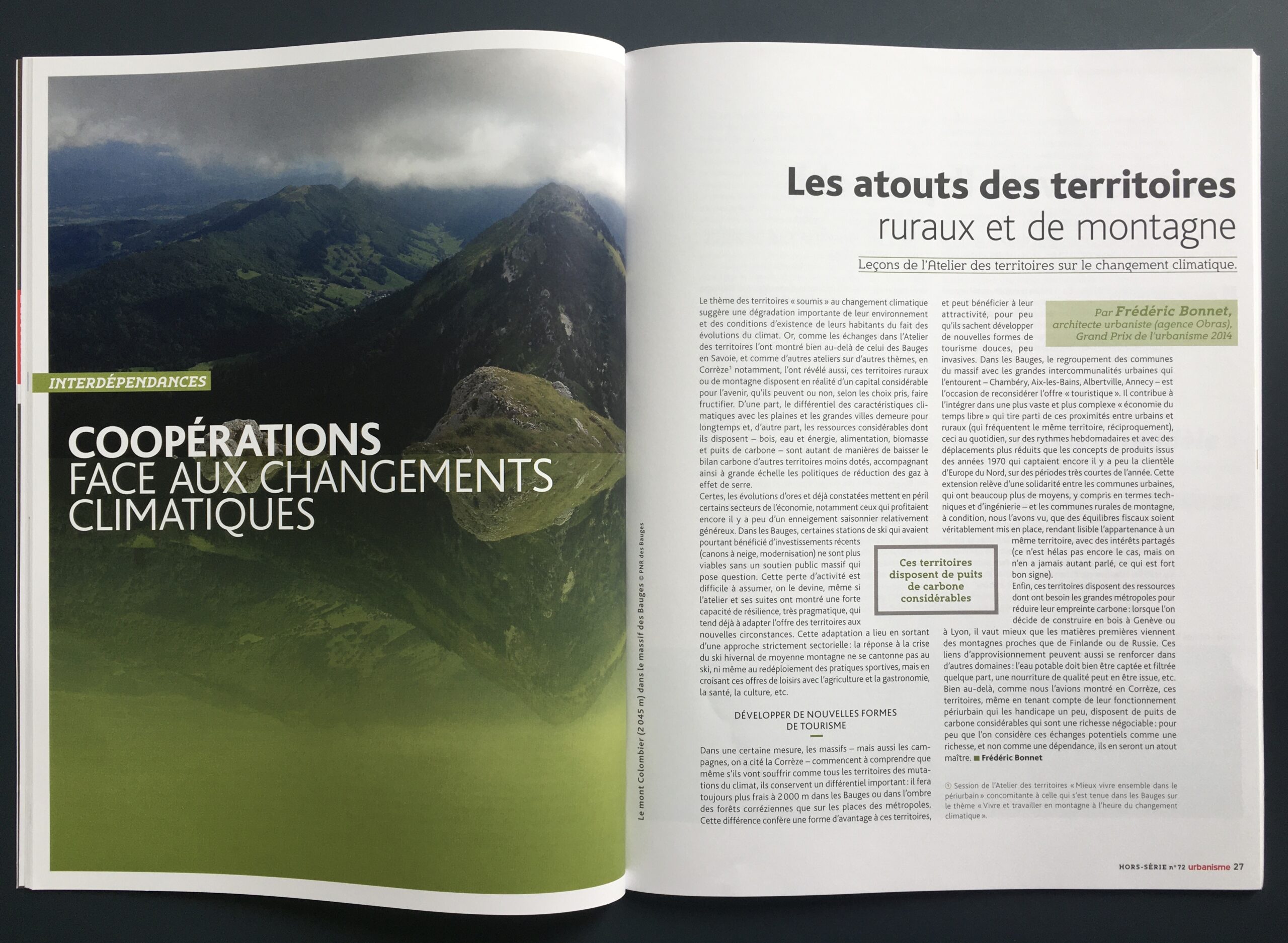 article dans la revue Urbanisme n°72 hors série Juin 2020 – Apprendre des territoires – Ateliers de territoires – p27 Les atouts des territoires ruraux et de montagne