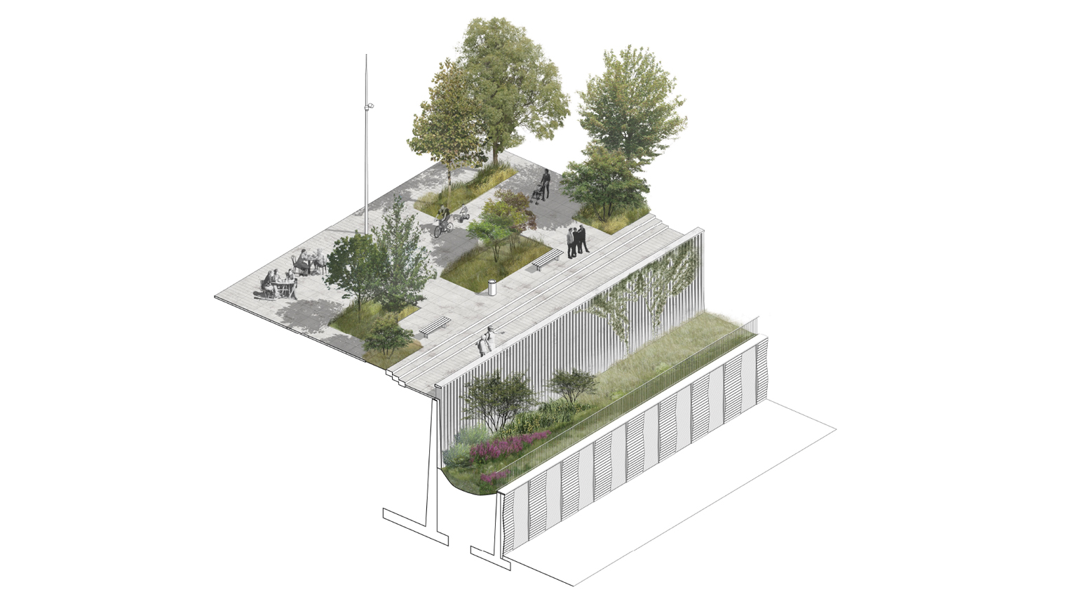 Réalisation des espaces publics et des ouvrages de génie civil autour de la gare des Groues