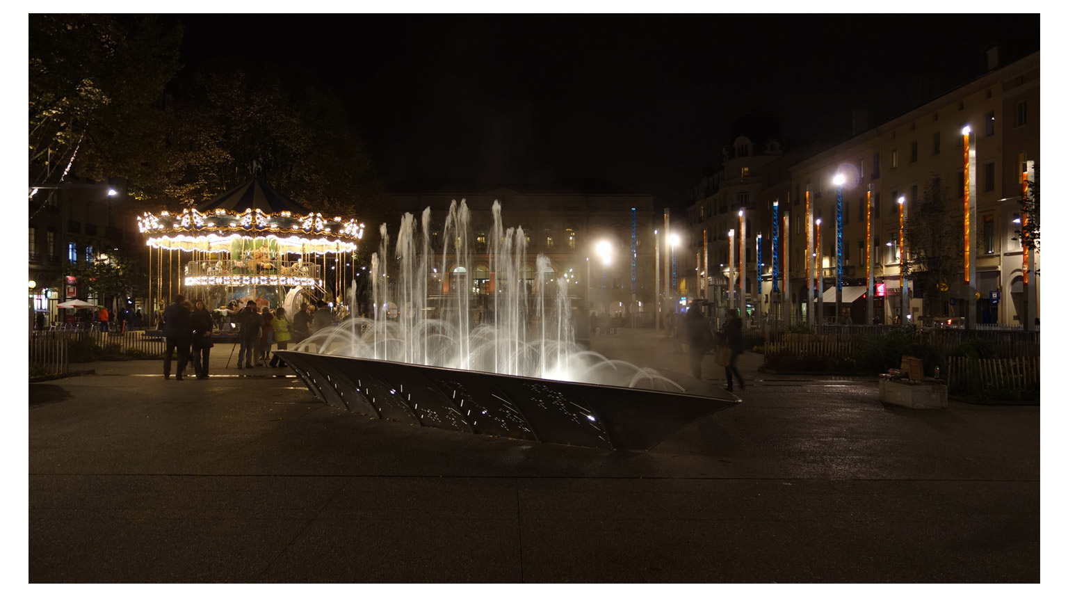 La fontaine de la Place Hôtel de Ville de Saint-Etienne