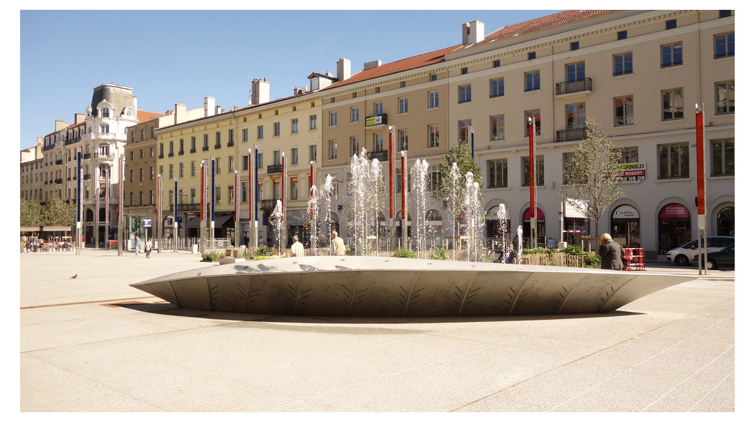 La fontaine de la Place Hôtel de Ville de Saint-Etienne
